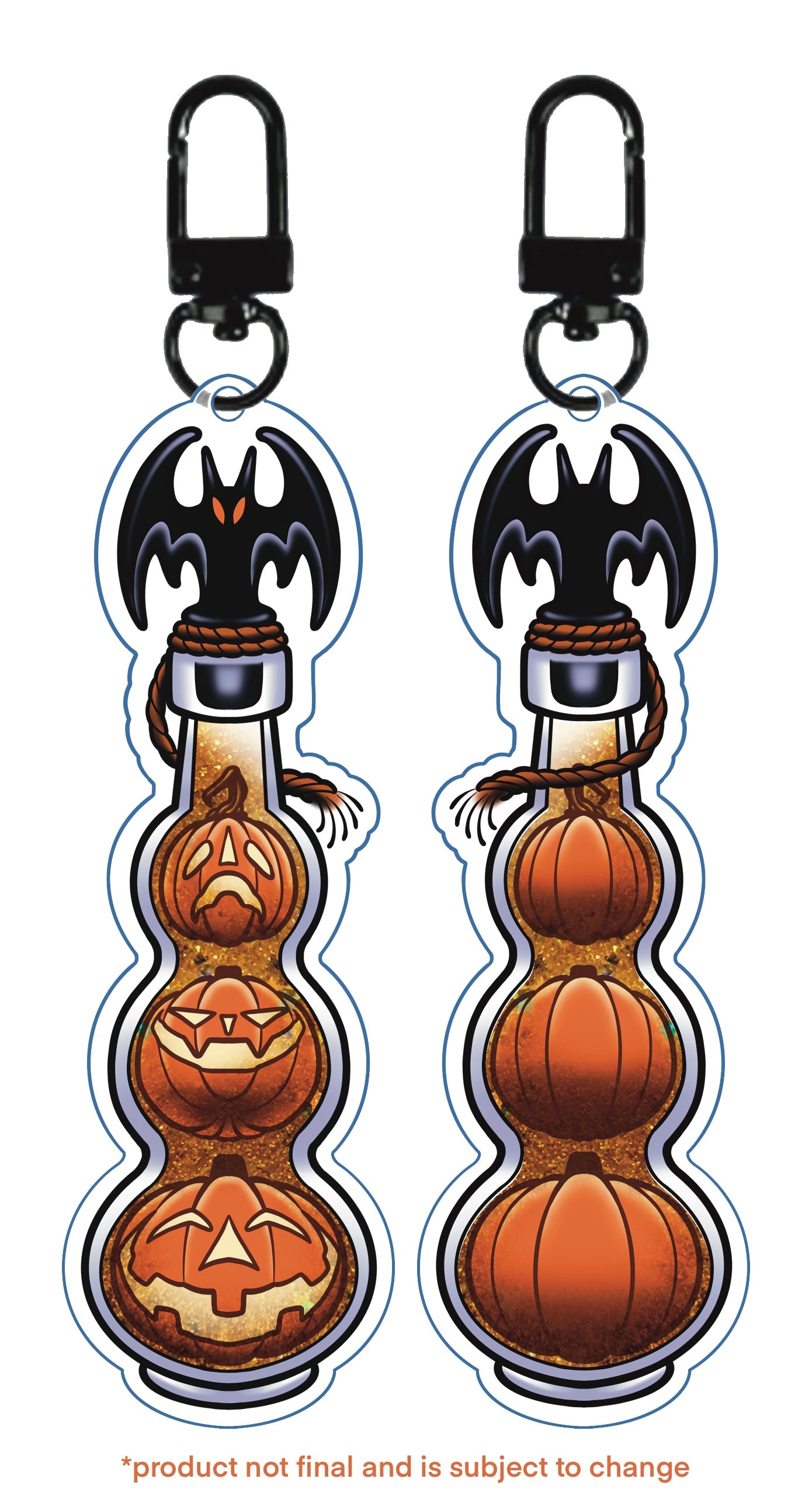 Pumpkin Potion Liquid Quicksand Keychain
