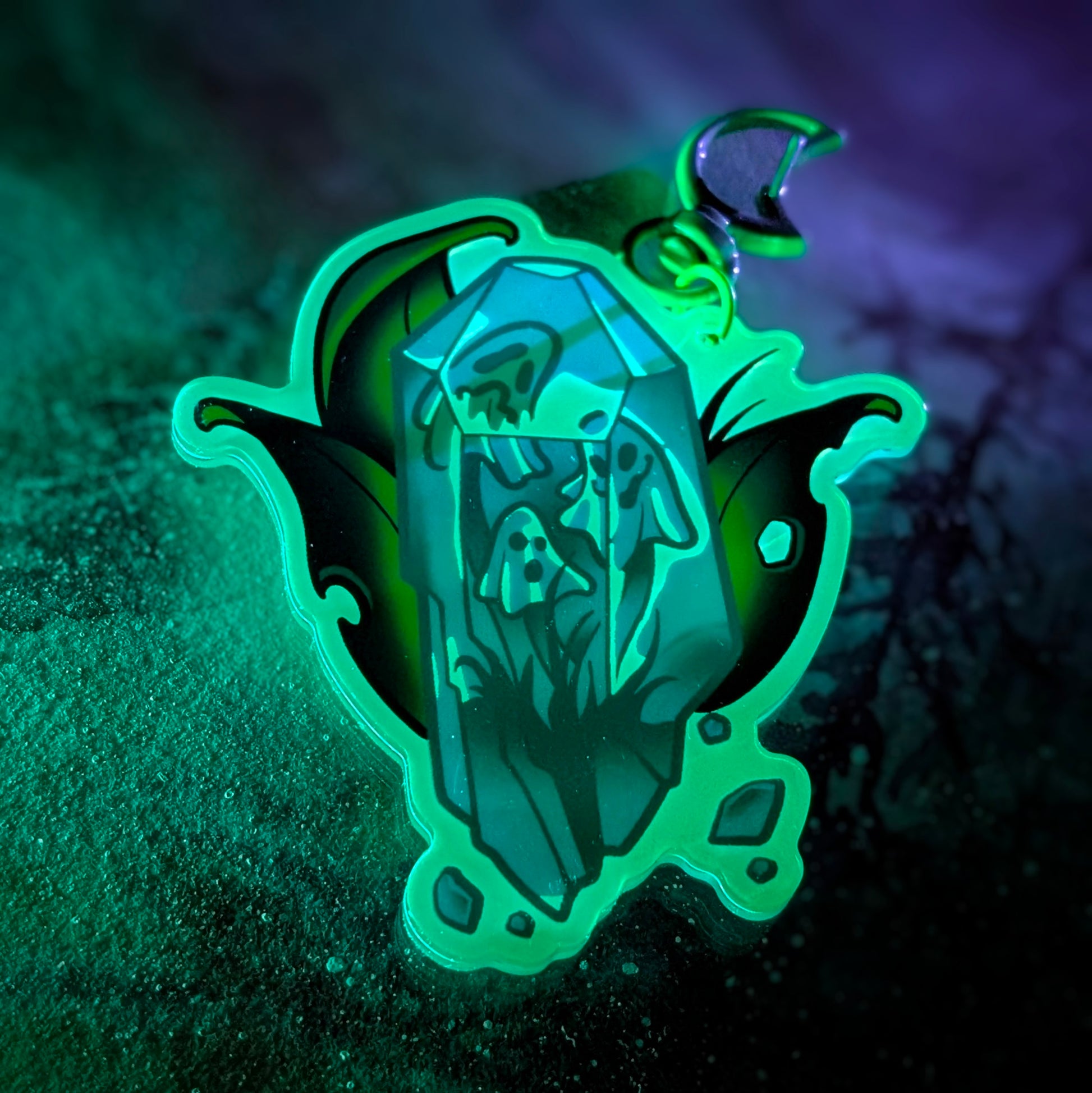 Crystalized Key Chain Crystalized Fungeist Glow-in-the-Dark Keychain – candycorncrypt