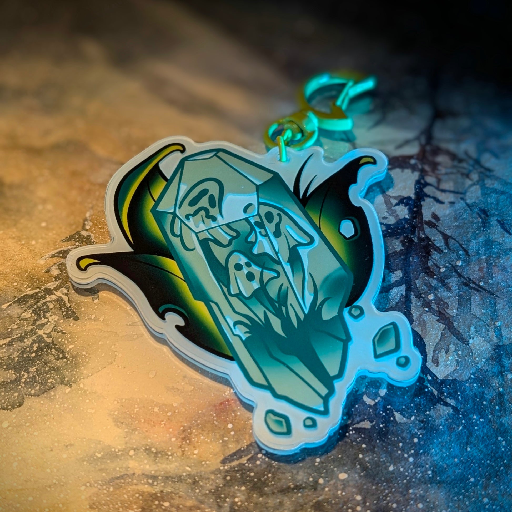 Crystalized Key Chain Crystalized Fungeist Glow-in-the-Dark Keychain – candycorncrypt