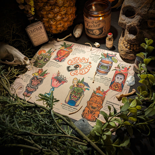 Castaway Grotto x Candy Corn Crypt: Tiki Menu Canvas Print